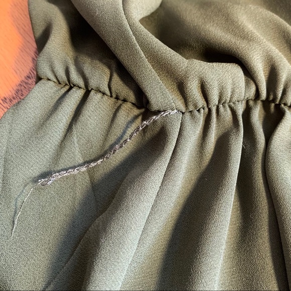 Lily White Cross-Tie Blouse Gathered Short Sleeve - Picture 15 of 15